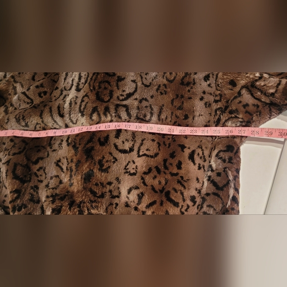 Vintage women's Carole Little leopard  print fur coat size L - Picture 7 of 10